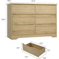 Commode en bois à 6 tiroirs, commode de rangement longue, armoire moderne, pour chambre, salon