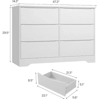 Commode en bois à 6 tiroirs, commode de rangement longue, armoire moderne, pour chambre, salon