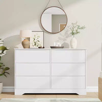 Commode en bois à 6 tiroirs, commode de rangement longue, armoire moderne, pour chambre, salon