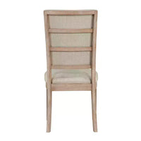 Chaise de salle à manger capitonnée en bois rustique traditionnel GDFStudio Everett avec dossier à barreaux (Lot de 2)