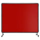 Écran de soudage en vinyle ignifuge 1,8 x 1,8 m avec cadre, rideau rouge transparent, roulettes pivotantes verrouillables, barrière portable pour atelier/usage industriel