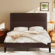 Dyonery Wood Queen Bed Frame, Platform Bed with Tall Headboard, Solid Wood Slat Support, Noise-Free Mattress Foundation, No Box Spring Needed