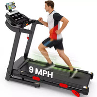 Tapis roulant électrique pliable pour la maison, tapis de course domestique silencieux de 3,5 CV sans balais avec inclinaison, 14,5 km/h, 6 écrans LCD, 105 programmes, tapis de course avec capteur de fréquence cardiaque