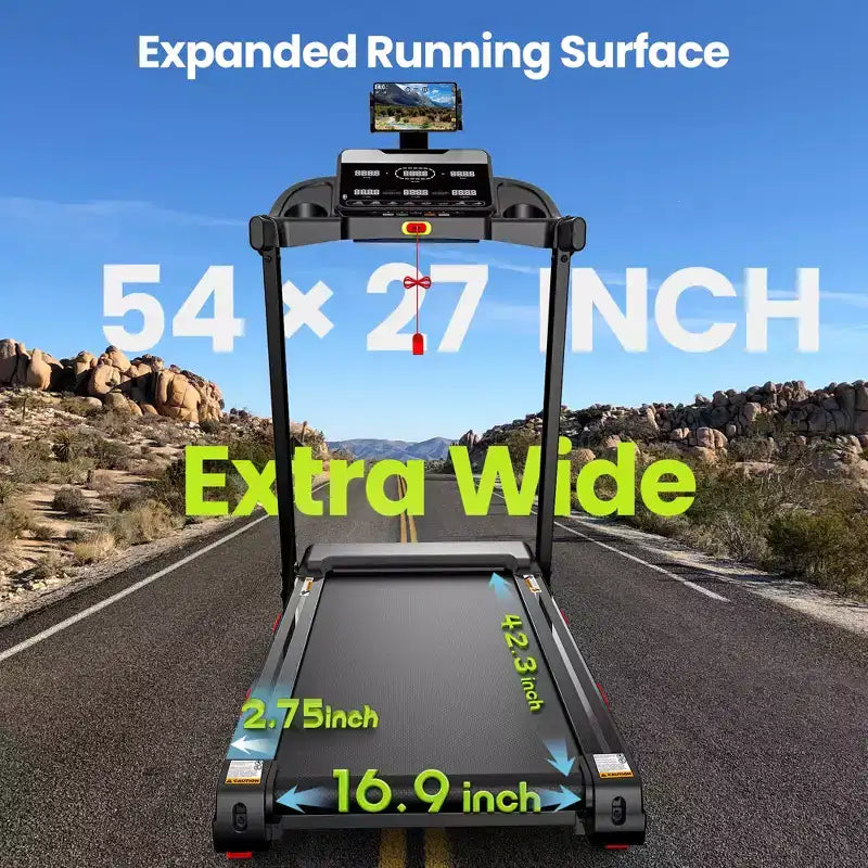 Tapis de course d'appartement avec moteur silencieux, inclinaison, vitesse de 1 à 11 km/h, capacité de 150 kg, écran LED et programmes