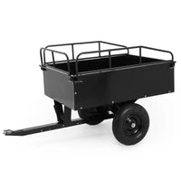 Remorque à benne ATV/UTV 750 lbs capacite 15 pieds cubes, panneaux lateraux renforces, remorque tout-terrain robuste avec fonction de dechargement pour jardinage et ferme