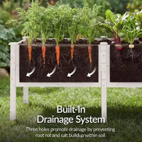 Jardin surélevé Best Choice Products 72 x 24 x 30 po, profondeur supplémentaire de 16 po, support de jardinière surélevé en bois - Blanc