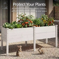 Jardin surélevé Best Choice Products 72 x 24 x 30 po, profondeur supplémentaire de 16 po, support de jardinière surélevé en bois - Blanc