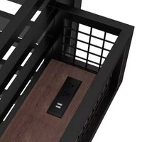 Bellemave lit mezzanine en métal avec bureau et panneau perforé, horloge intégrée et station de charge, panier de rangement, cadre moderne gain de place, tailles Twin XL et Full