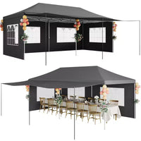 10x20 Pop Up Canopy Tent with Sidewalls, Heavy Duty 420D Oxford Outdoor Party Tent, Portable Event Shelter Carport Sun Shade Canopy, White
