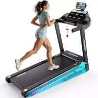 Tapis de course brushless silencieux de 3,5 CV avec capacité de 158 kg, inclinaison réglable et support d'application intelligente