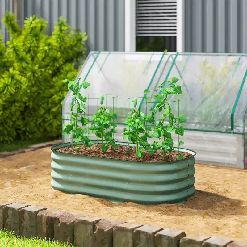 Kit de jardin surélevé galvanisé, jardinière métallique avec bordure de sécurité