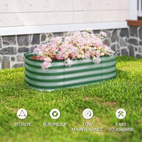 Kit de jardin surélevé galvanisé, jardinière métallique avec bordure de sécurité