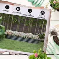 Kit de jardin surélevé galvanisé, jardinière métallique avec bordure de sécurité