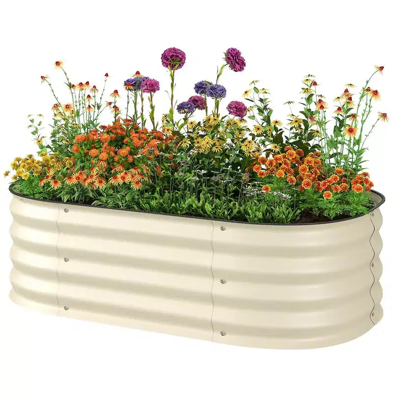 Kit de jardin surélevé galvanisé, jardinière métallique avec bordure de sécurité