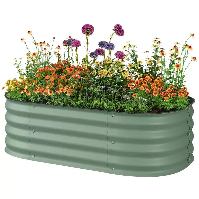 Kit de jardin surélevé galvanisé, jardinière métallique avec bordure de sécurité