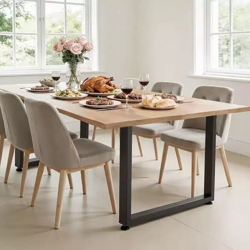 VEVOR Pieds de table, pieds de meuble carrés en acier 29,5 H x 35,4 L, conception modulaire, montage facile, charge max très résistante 2204 lbs, lot de 2, Noir