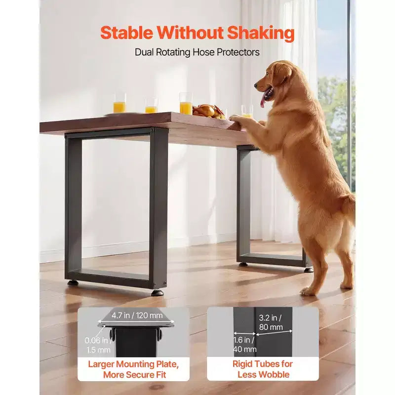 VEVOR Pieds de table, pieds de meuble carrés en acier 29,5 H x 35,4 L, conception modulaire, montage facile, charge max très résistante 2204 lbs, lot de 2, Noir