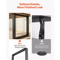 VEVOR Pieds de table, pieds de meuble carrés en acier 29,5 H x 35,4 L, conception modulaire, montage facile, charge max très résistante 2204 lbs, lot de 2, Noir