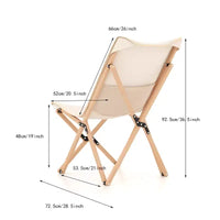 Gymax Lot de 2 chaises papillon pliantes en bambou avec pochette de rangement en toile respirante, capacité de charge de 150 kg, beige/noir