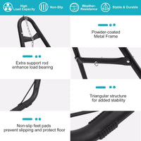 Support de hamac, capacité de 250 kg, conception portable réglable, pour intérieur extérieur jardin camping, (Support uniquement)