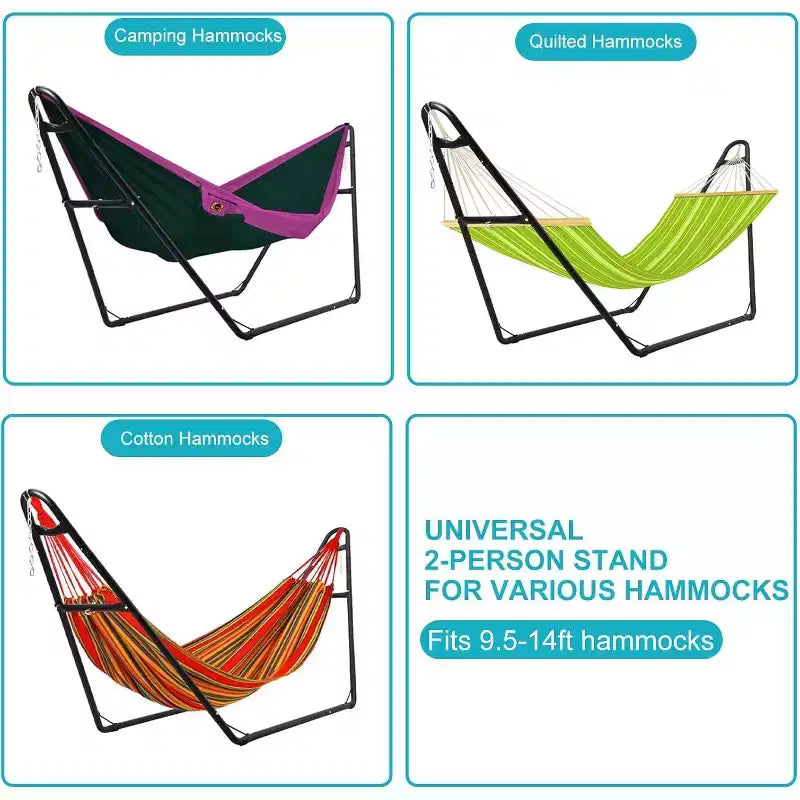 Support de hamac, capacité de 250 kg, conception portable réglable, pour intérieur extérieur jardin camping, (Support uniquement)