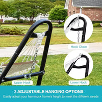 Support de hamac, capacité de 250 kg, conception portable réglable, pour intérieur extérieur jardin camping, (Support uniquement)