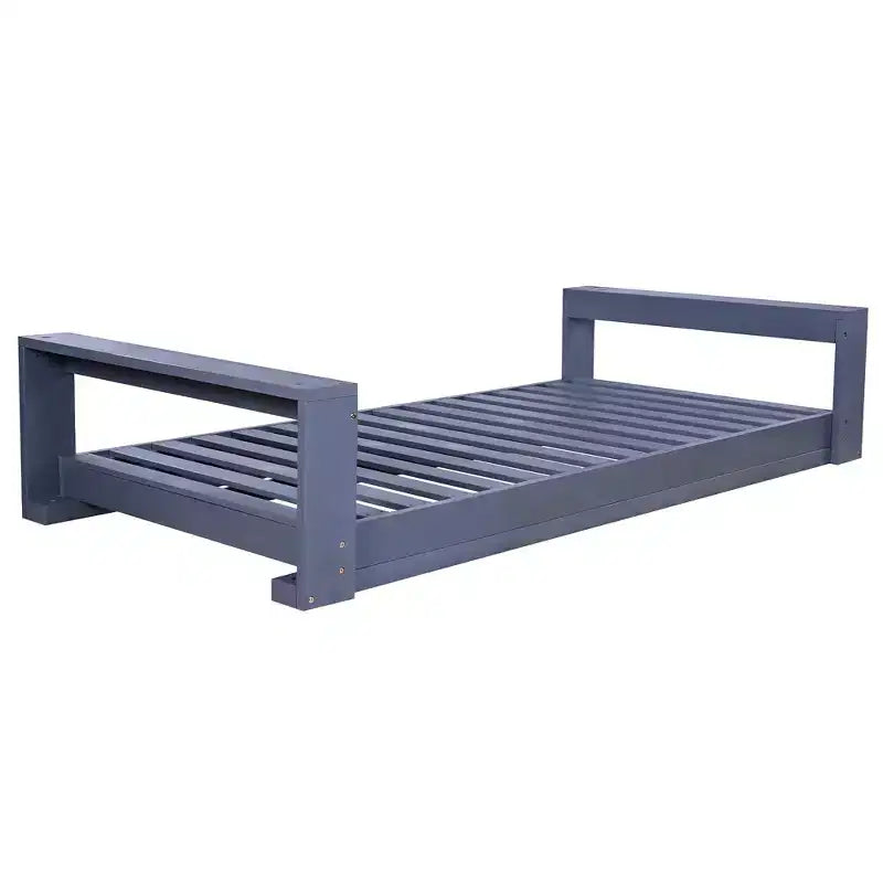 Lit-balancelle de terrasse une place avec cadre en bois d'acacia et cordes en chanvre pour jardin et arrière-cour