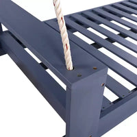 Lit-balancelle de terrasse une place avec cadre en bois d'acacia et cordes en chanvre pour jardin et arrière-cour