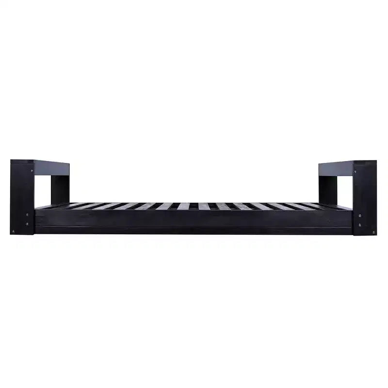 Lit-balancelle de terrasse une place avec cadre en bois d'acacia et cordes en chanvre pour jardin et arrière-cour