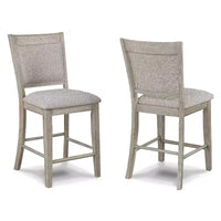 Tabouret de comptoir rembourré GDFStudio Sawyer Farmhouse 25 en bois avec repose-pieds