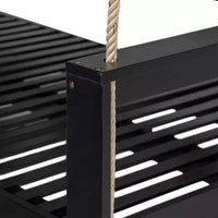 Cadre de balancelle de porche lit de jour taille Twin en bois d'acacia et cordes de chanvre pour jardin et patio