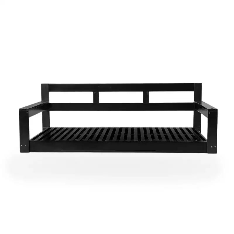 Cadre de balancelle de porche lit de jour taille Twin en bois d'acacia et cordes de chanvre pour jardin et patio