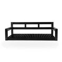 Cadre de balancelle de porche lit de jour taille Twin en bois d'acacia et cordes de chanvre pour jardin et patio