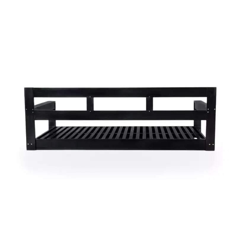 Cadre de balancelle de porche lit de jour taille Twin en bois d'acacia et cordes de chanvre pour jardin et patio