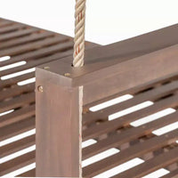 Cadre de balancelle de porche lit de jour taille Twin en bois d'acacia et cordes de chanvre pour jardin et patio