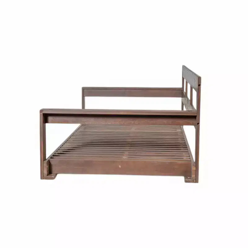 Cadre de balancelle de porche lit de jour taille Twin en bois d'acacia et cordes de chanvre pour jardin et patio