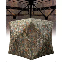 Affût de chasse au sol pop-up 270 transparent pour 2 à 4 personnes, tente de camouflage imperméable avec porte magnétique silencieuse, portable pour la chasse au cerf et au dindon