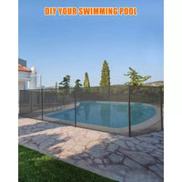 Clôture de piscine amovible robuste 4x108FT, barrière de sécurité en maille PVC, installation facile à faire soi-même, protection enfant et animal de compagnie, pieds en acier inoxydable