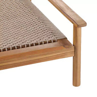 Chaise longue d'extérieur moderne en bois d'acacia et corde Christopher Knight Home Huyn