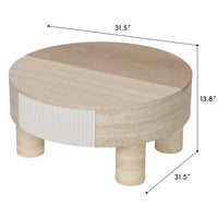 Table basse ronde GDFStudio Nuria avec plateau relevable et tiroir de rangement caché