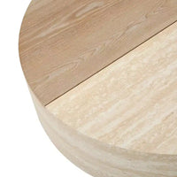 Table basse ronde GDFStudio Nuria avec plateau relevable et tiroir de rangement caché