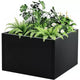Carré potager surélevé en métal, pot de fleurs carré noir pour extérieur avec étagère amovible et base ouverte, jardinière de grande capacité pour légumes, fleurs, herbes aromatiques