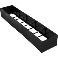 Carré potager surélevé en métal, pot de fleurs carré noir pour extérieur avec étagère amovible et base ouverte, jardinière de grande capacité pour légumes, fleurs, herbes aromatiques