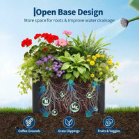 Carré potager surélevé extra-long en métal à base ouverte moderne, assemblage sans outil par encliquetage, coins arrondis, base ouverte, trous de drainage, pour patio, balcon, jardin