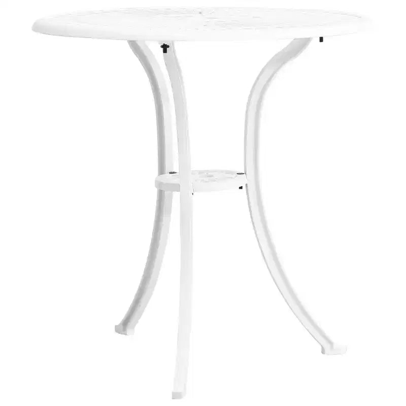 vidaXL Ensemble de bistro blanc en aluminium moulé, ensemble de bistro pivotant standard