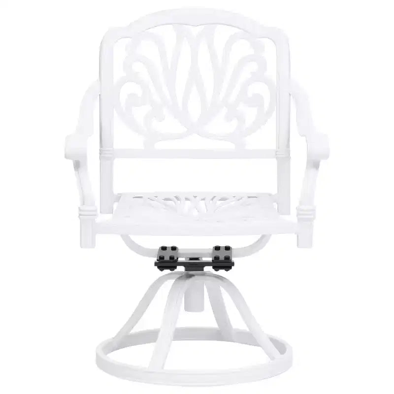 vidaXL Ensemble de bistro blanc en aluminium moulé, ensemble de bistro pivotant standard