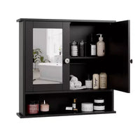 Armoire murale de salle de bain avec 2 portes miroir et 1 étagère