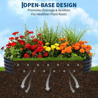 Jardinière ovale surélevée Acekool avec couvercle zippé en PVC et base ouverte, jardinière en acier galvanisé pour jardin ou patio