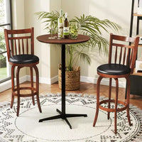 Costway tabourets de bar pivotants 24/30 lot de 2/4 avec dossiers, pieds en bois massif et repose-pied pour bar maison expresso et noir