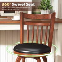 Costway tabourets de bar pivotants 24/30 lot de 2/4 avec dossiers, pieds en bois massif et repose-pied pour bar maison expresso et noir